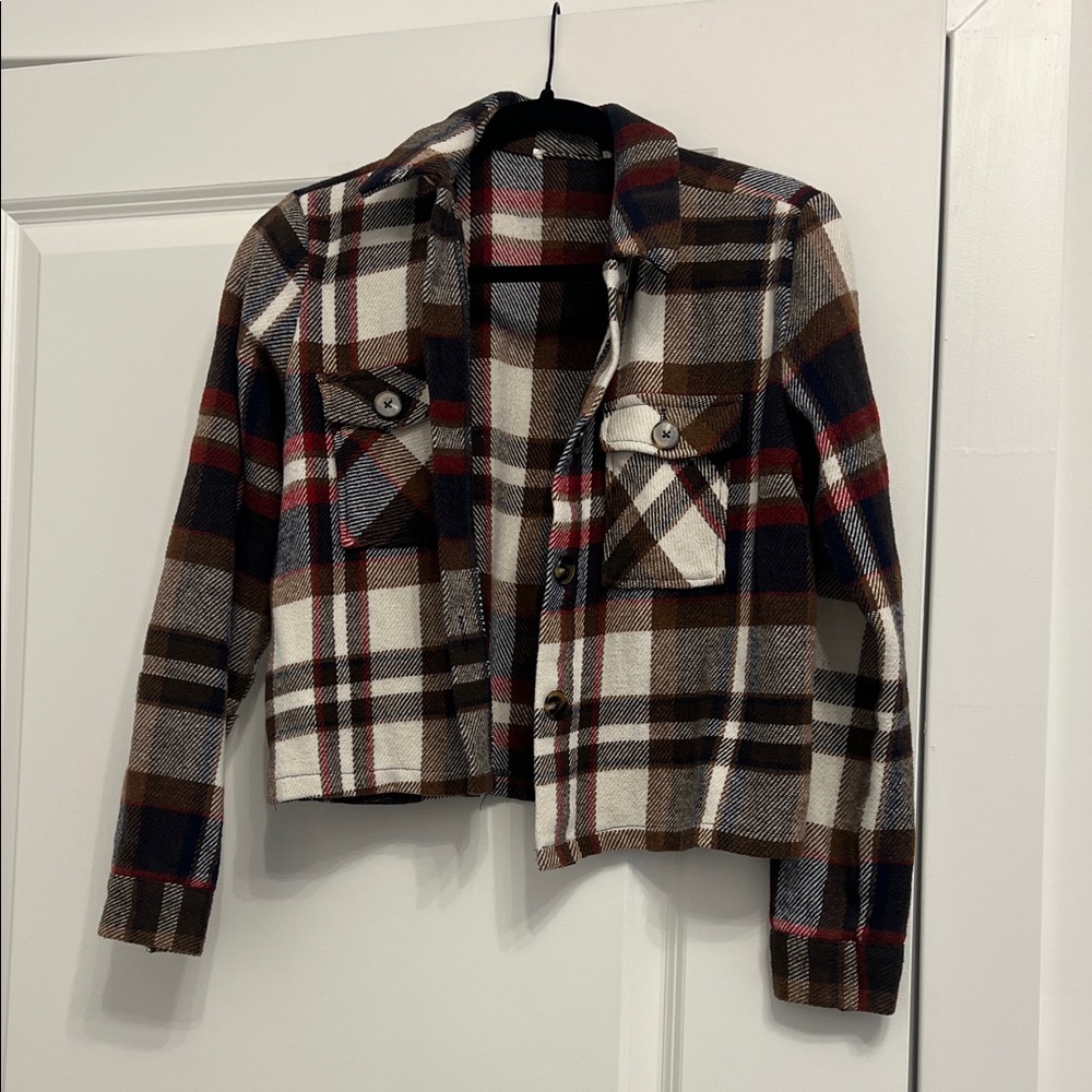 Plaid Button-Up Jacket